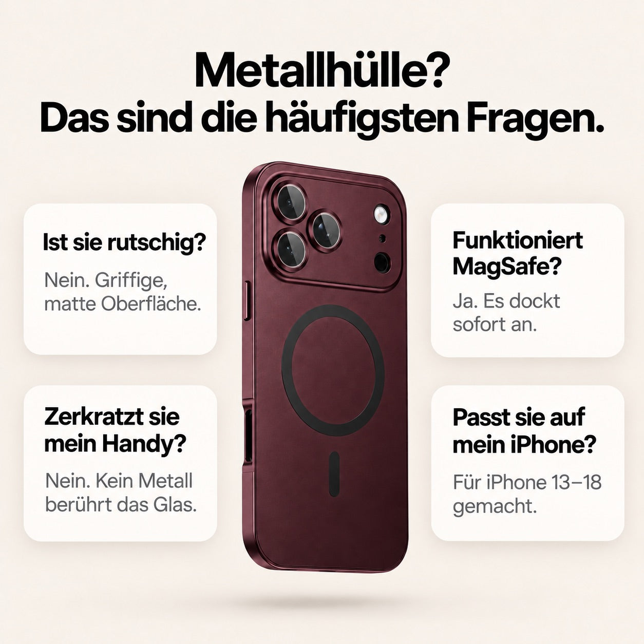 iPhone Metallhülle mit Kameraschutz