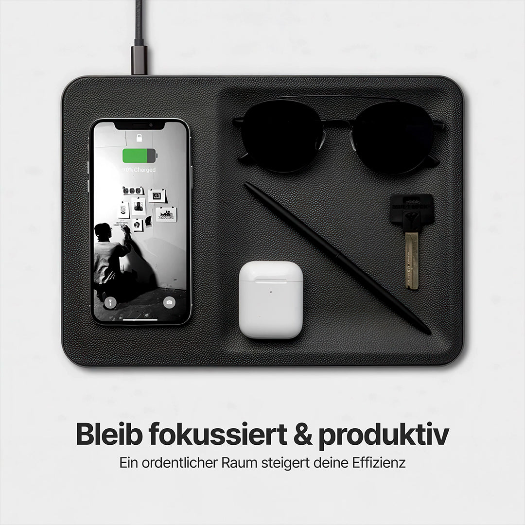 AuraHub Wireless iPhone Ladegerät & Organizer