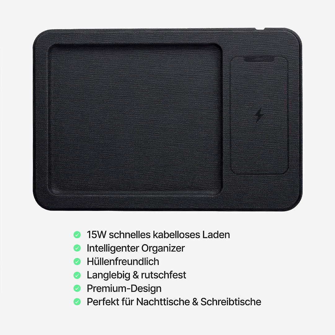 AuraHub Wireless iPhone Ladegerät & Organizer