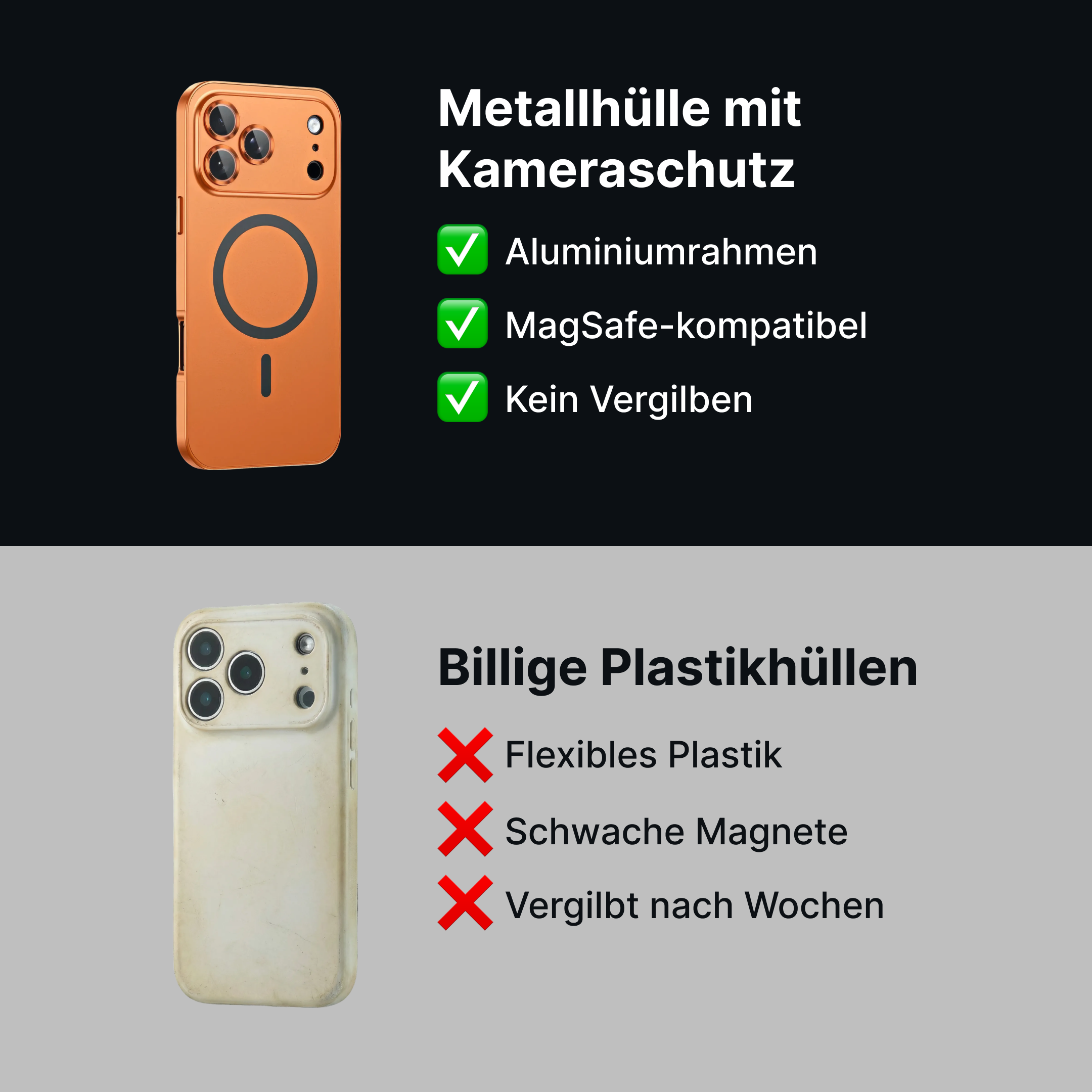 iPhone Metallhülle mit Kameraschutz