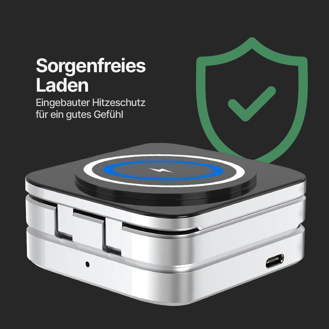ChargeDeck 3-in-1 Faltbare Kabellose Ladestation - Für Apple & Android