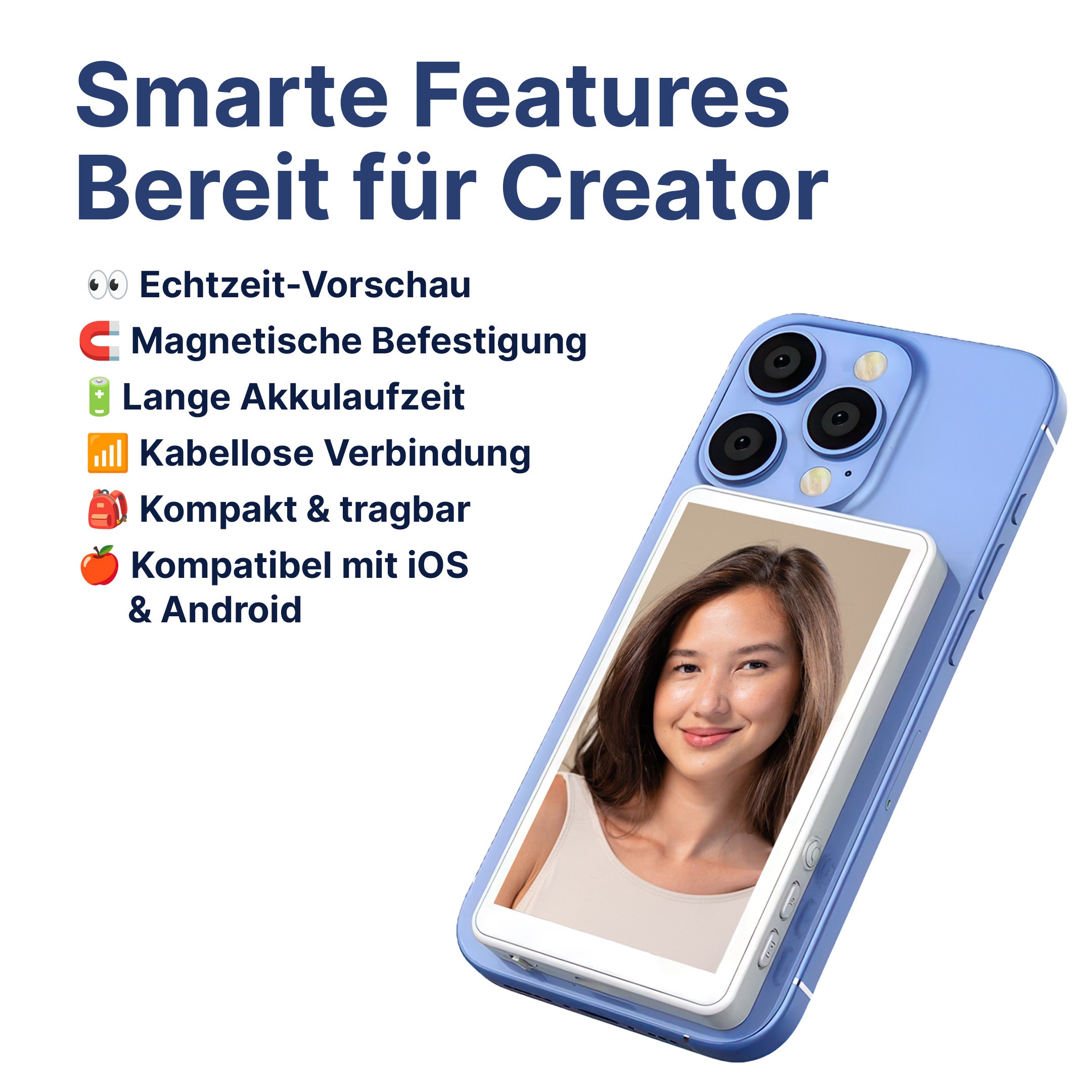 CreatorCam Kabelloser Magnetischer Selfie-Bildschirm
