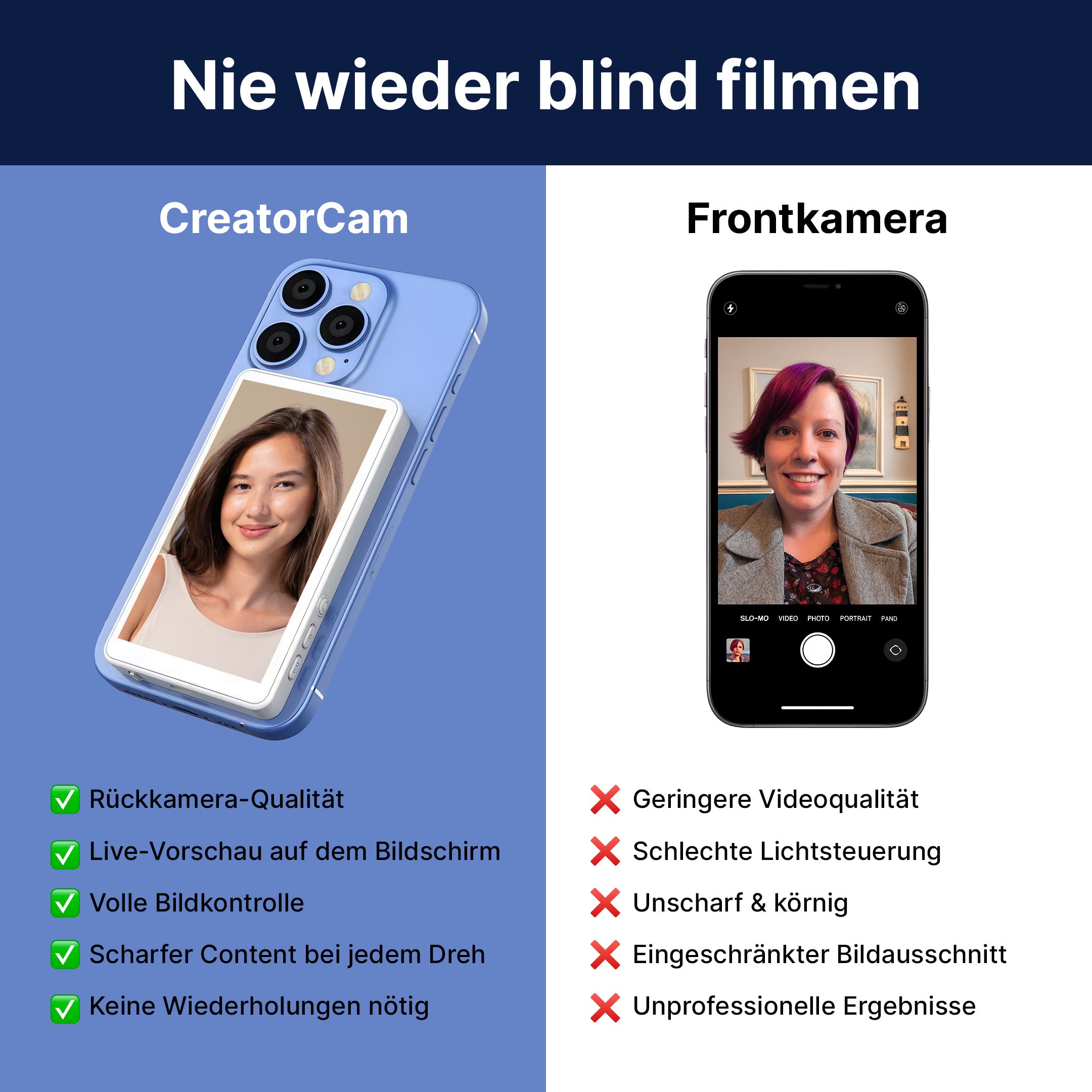 CreatorCam Kabelloser Magnetischer Selfie-Bildschirm