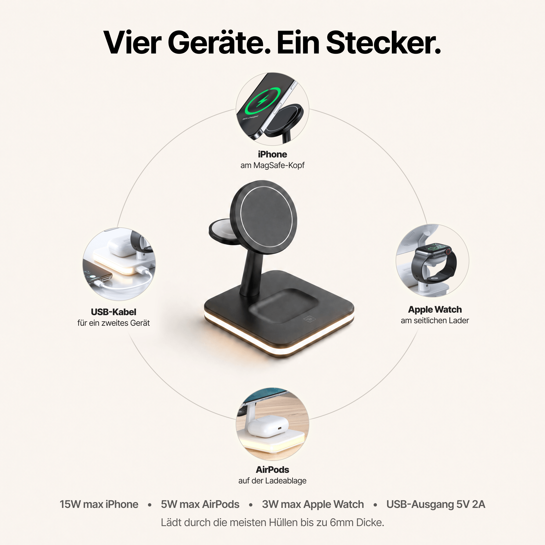 Ultra 4 in 1 MagSafe Kabellose Ladestation