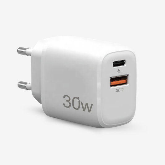 30W USB-C Dual-Plug Schnelllade Adapter