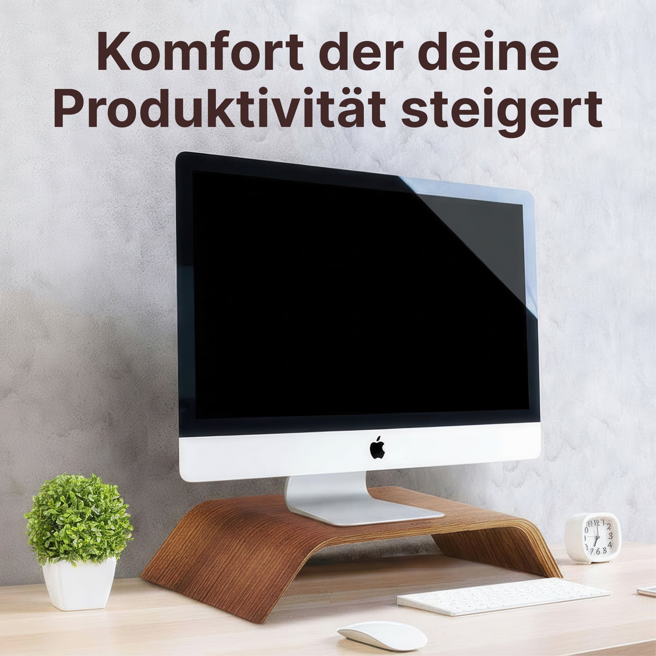 Ergonomischer Monitorständer aus Holz