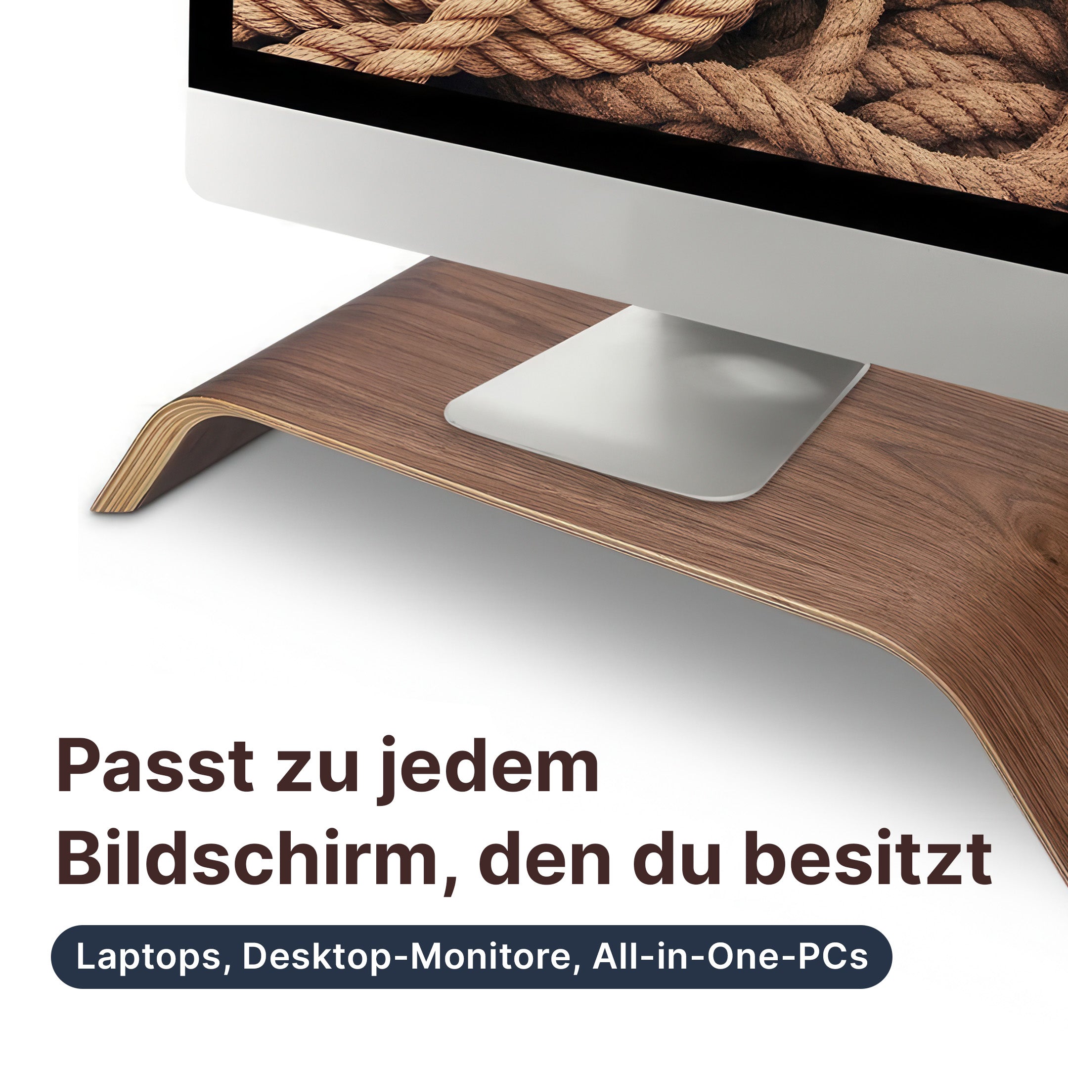 Ergonomischer Monitorständer aus Holz