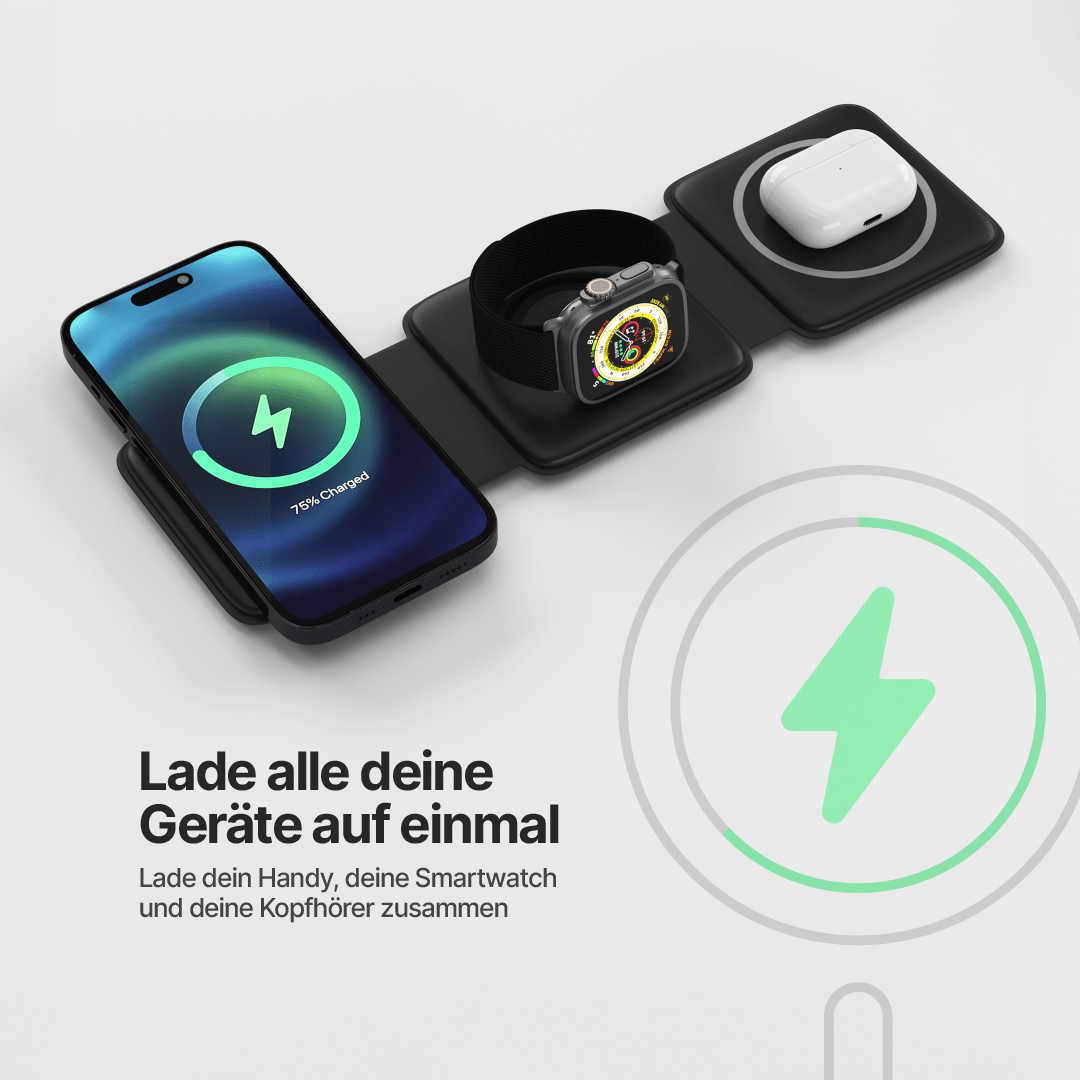 Faltbare 3 in 1 Kabellose Ladestation