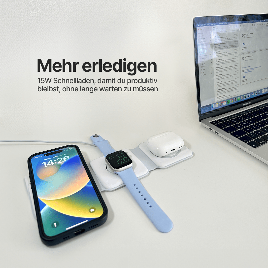 Faltbare 3 in 1 Kabellose Ladestation