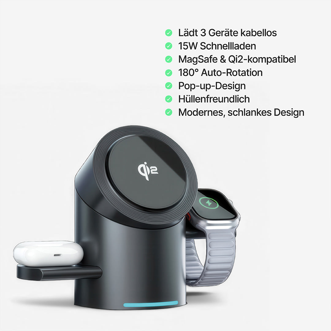 Halo MagSafe 3-in-1 Wireless Charging Station Qi2
