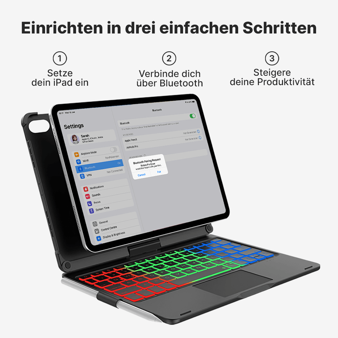 Rotate Pro Kabelloses Tastaturgehäuse für iPad