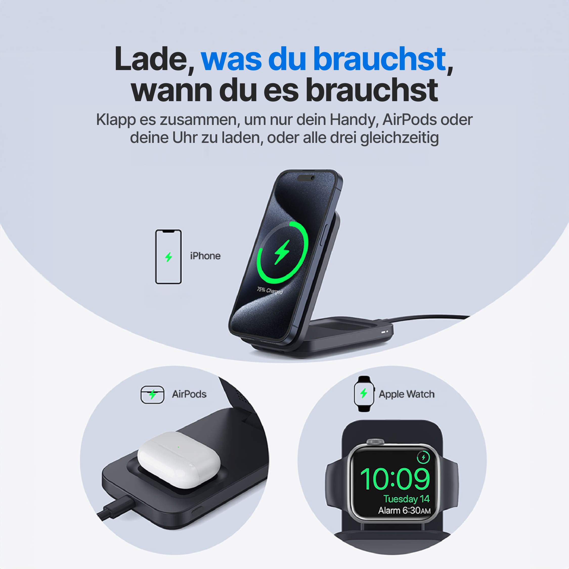 MagFlo 3-in-1 Kabellose Ladestation Qi2