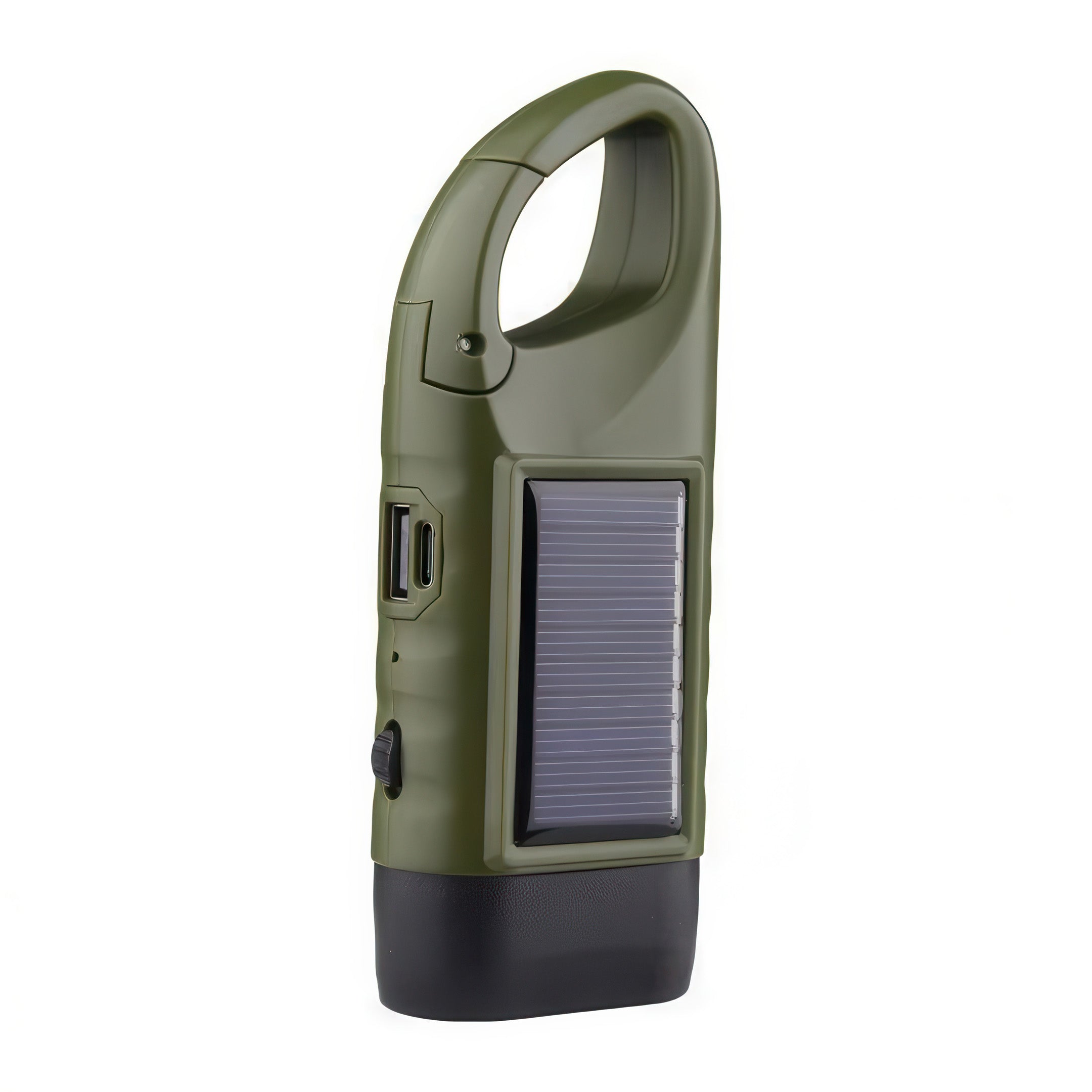 Solarbetriebene Handkurbel-Taschenlampe mit integrierter Powerbank