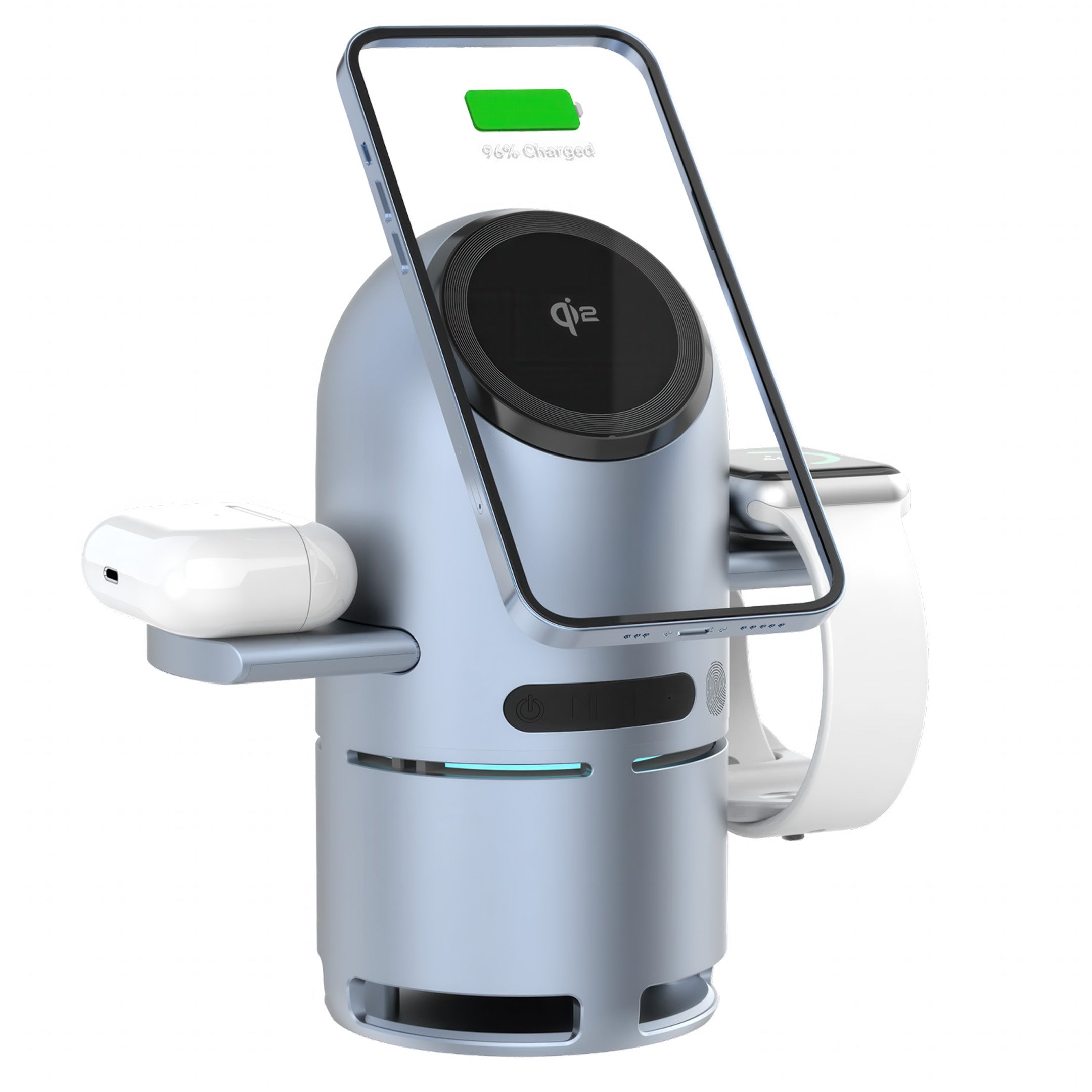 4-in-1 MagSafe Wireless Ladestation mit Bluetooth-Lautsprecher Qi2