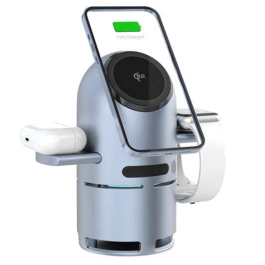 4-in-1 MagSafe Wireless Ladestation mit Bluetooth-Lautsprecher Qi2