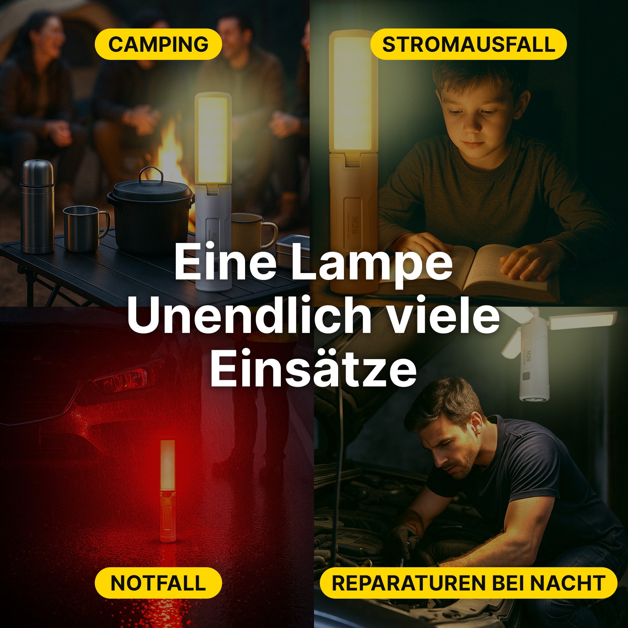 Faltbare Outdoor-Campinglampe mit 8000 Lumen