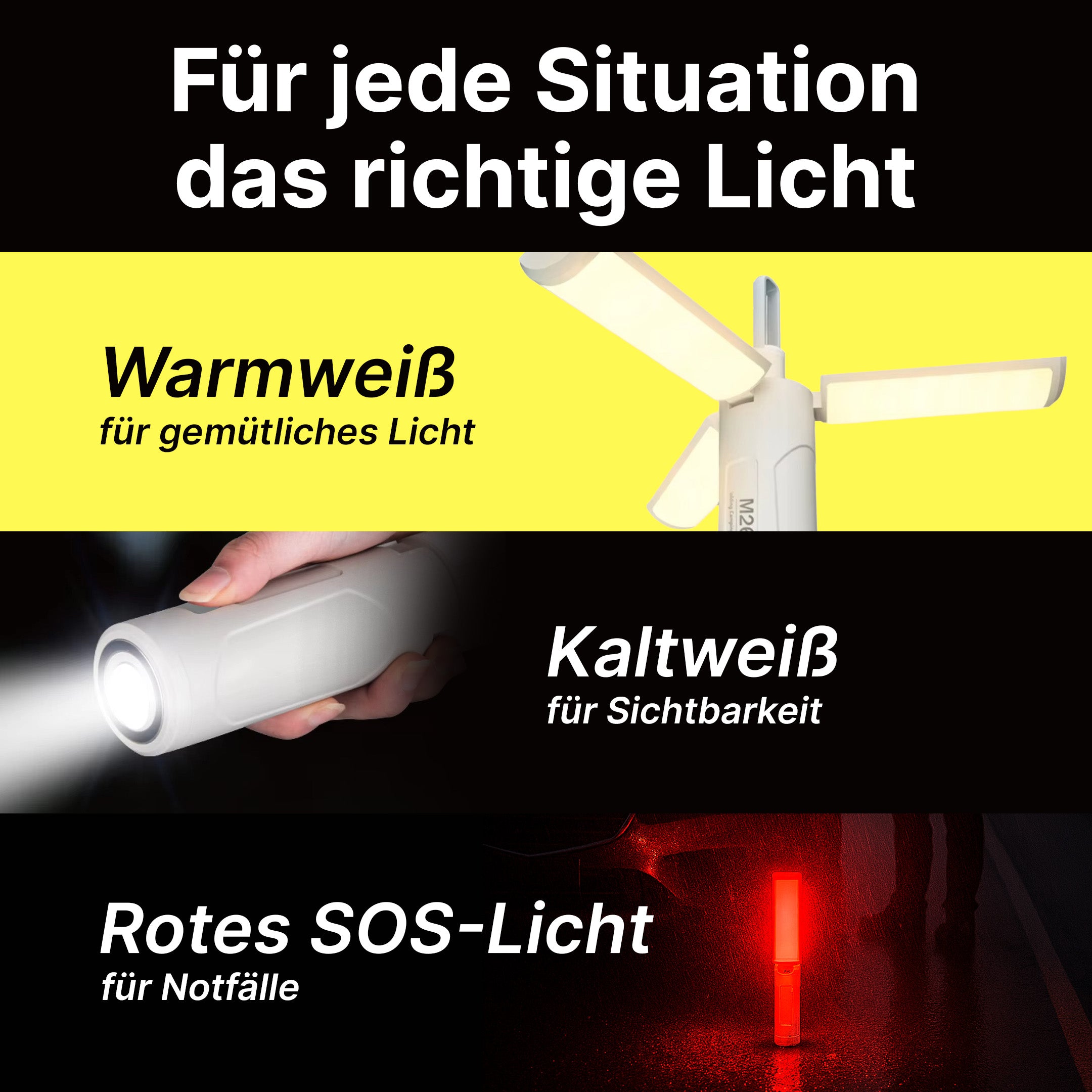 Faltbare Outdoor-Campinglampe mit 8000 Lumen