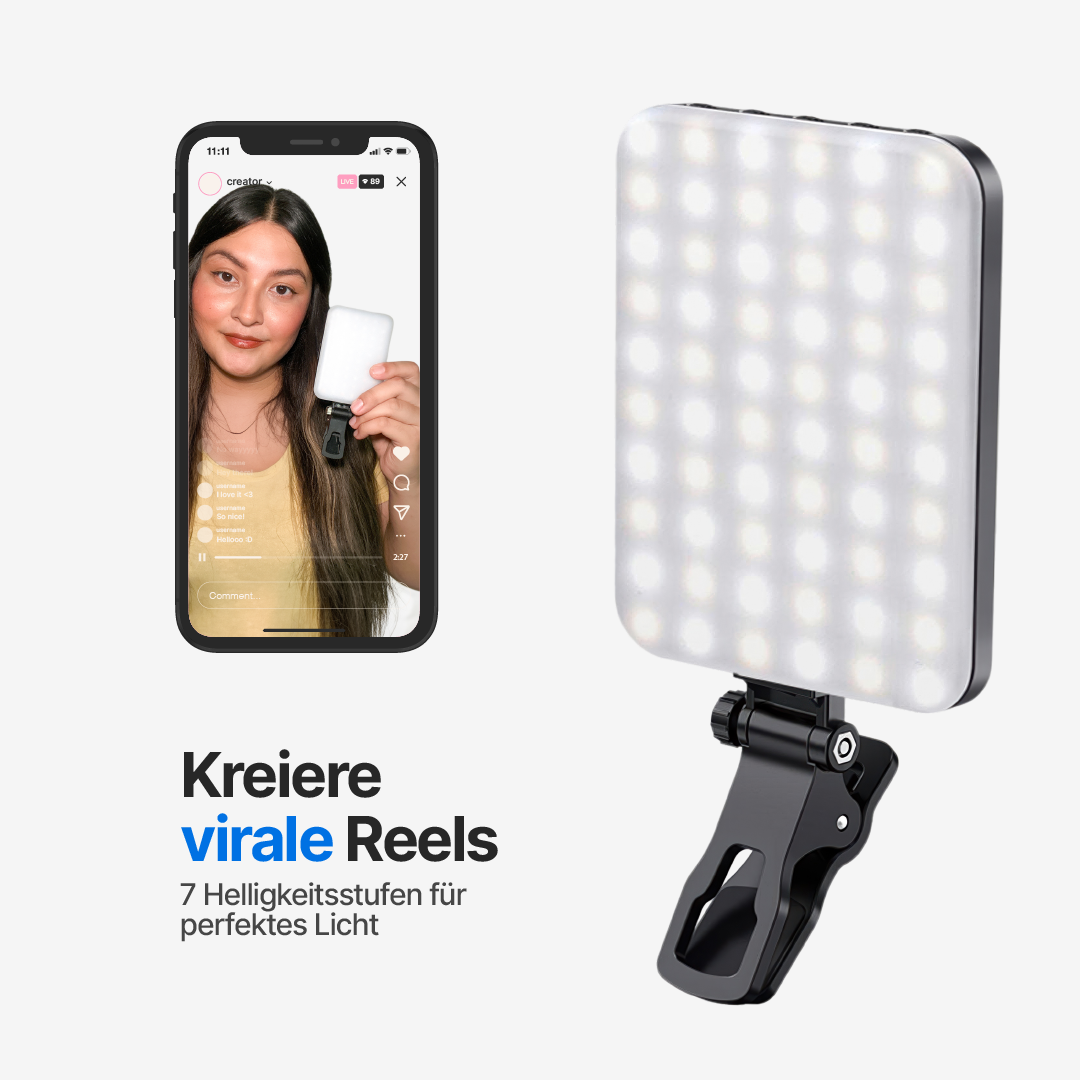 fahrradbeleuchtung smartphone Tragbares Selfie-Licht mit 7 Helligkeitsmodi – BlueBolt Chargers EU