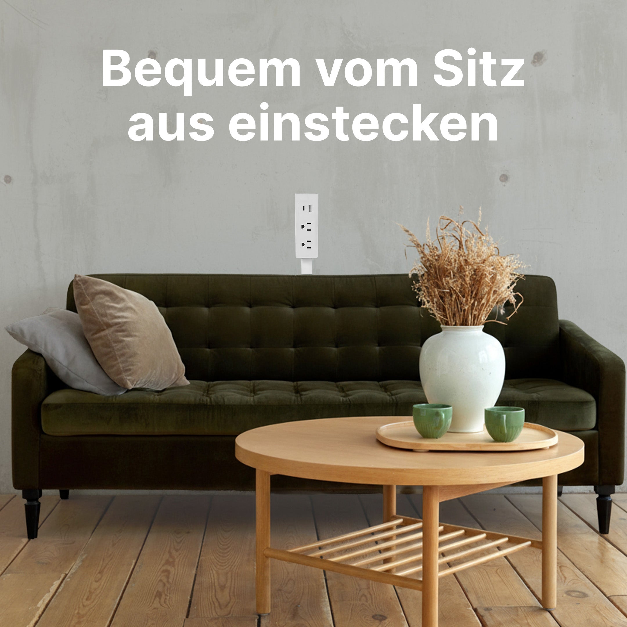 Steckdosen-Verlängerung mit USB-Ports