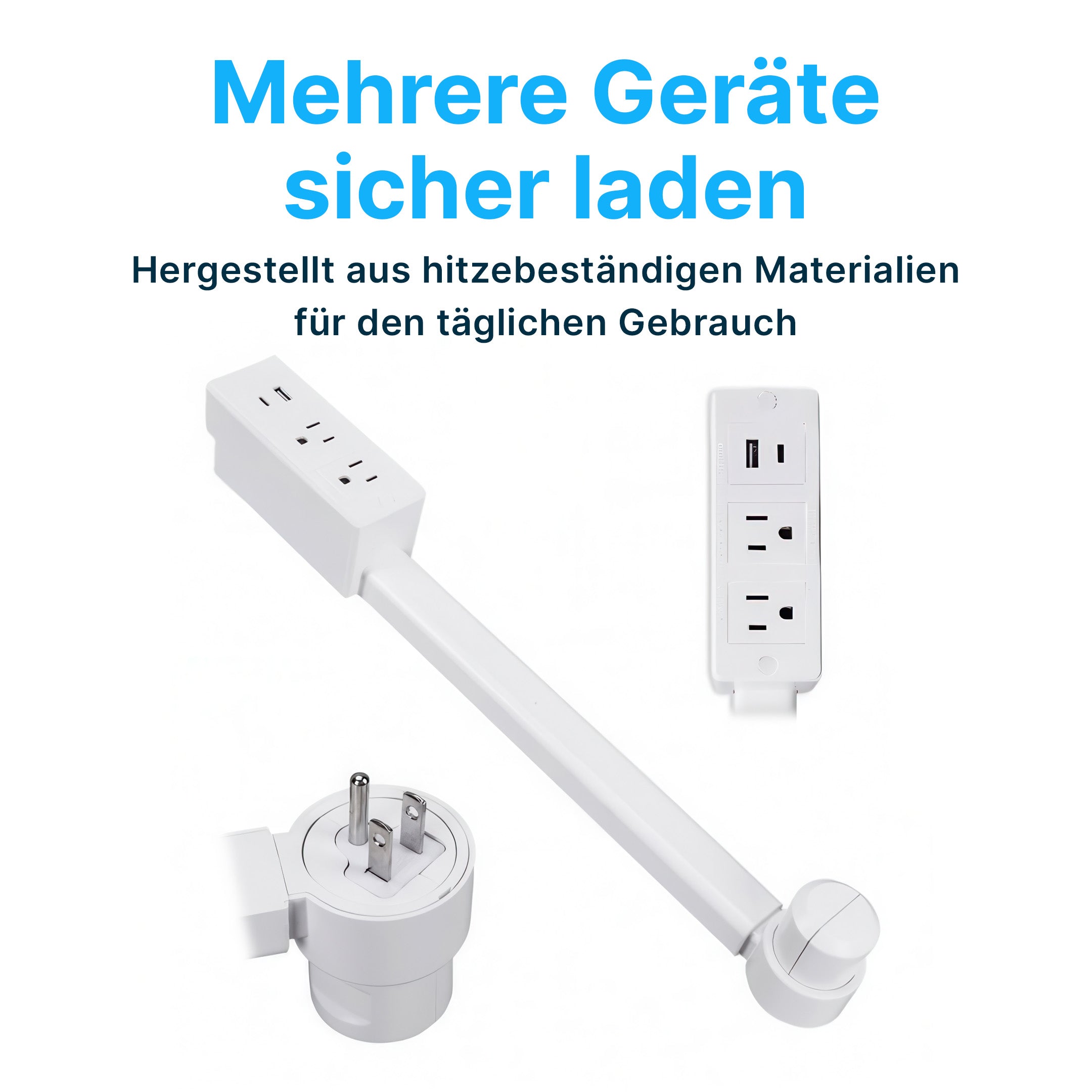 Steckdosen-Verlängerung mit USB-Ports