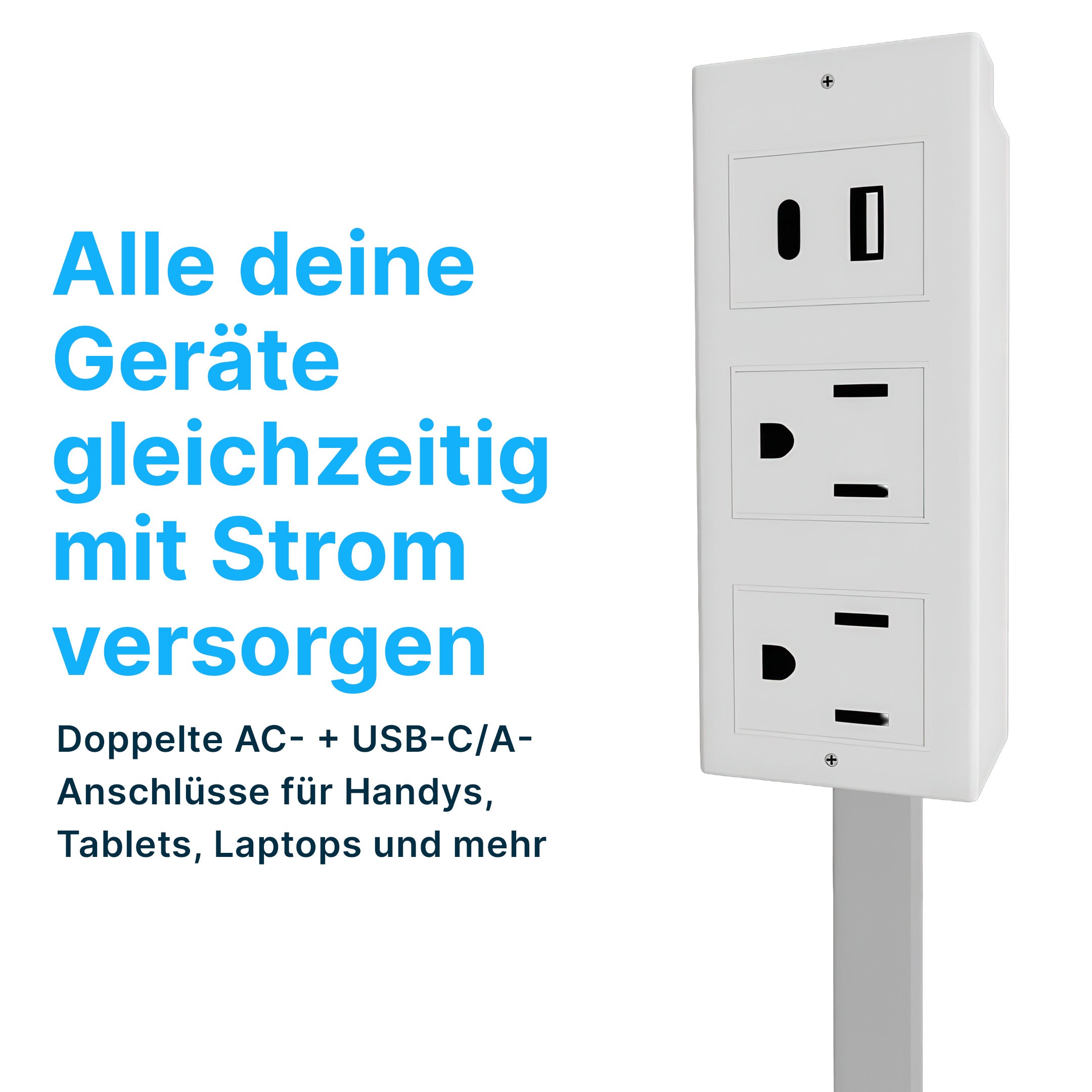 Steckdosen-Verlängerung mit USB-Ports