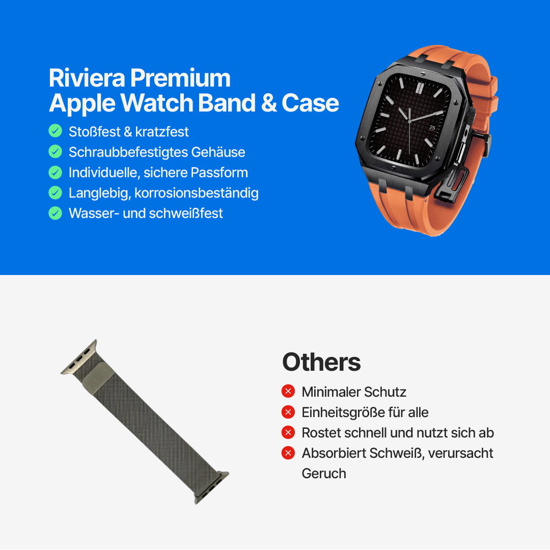 Riviera Premium Apple Watch Armband & Gehäuse
