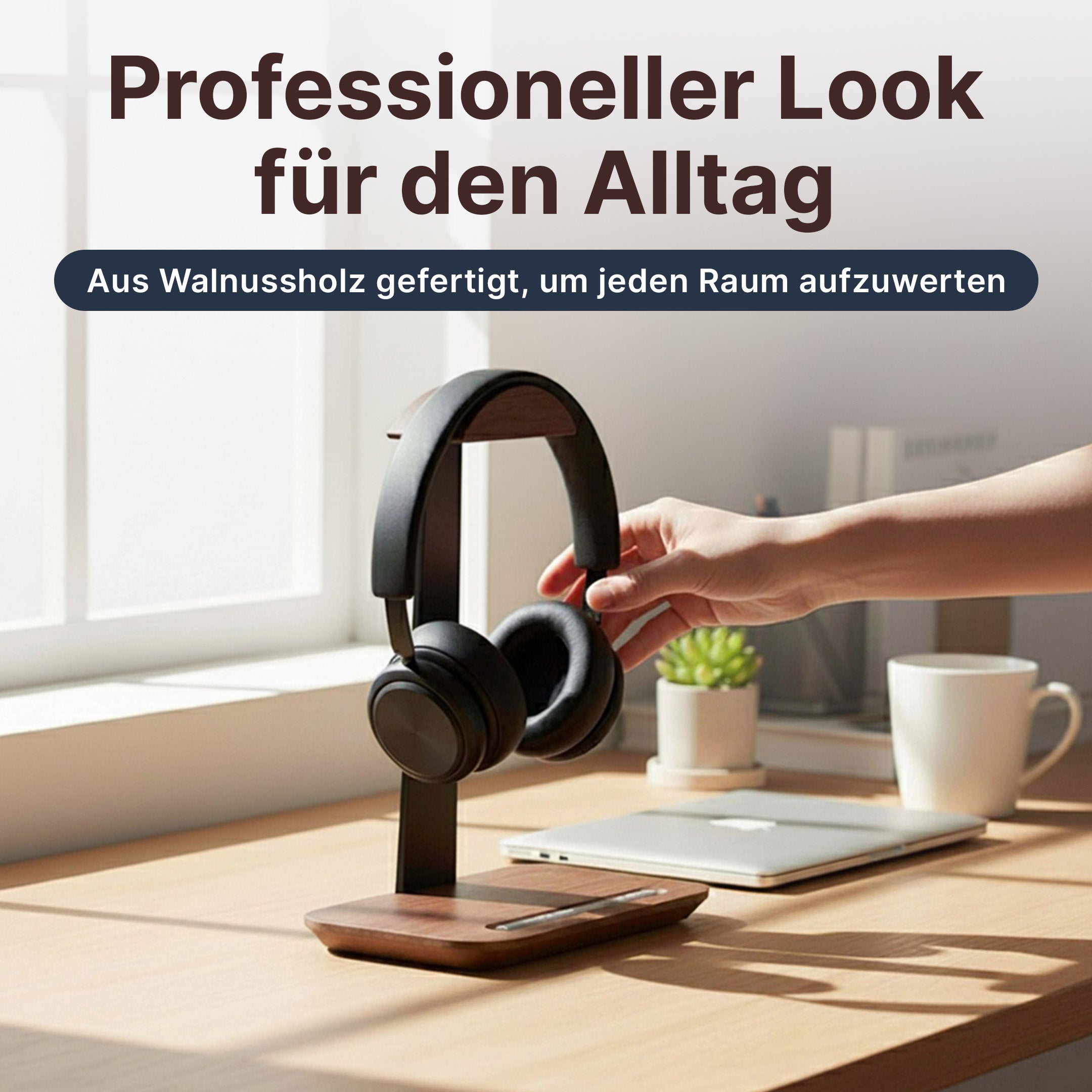 Holz-Kopfhörerhalter