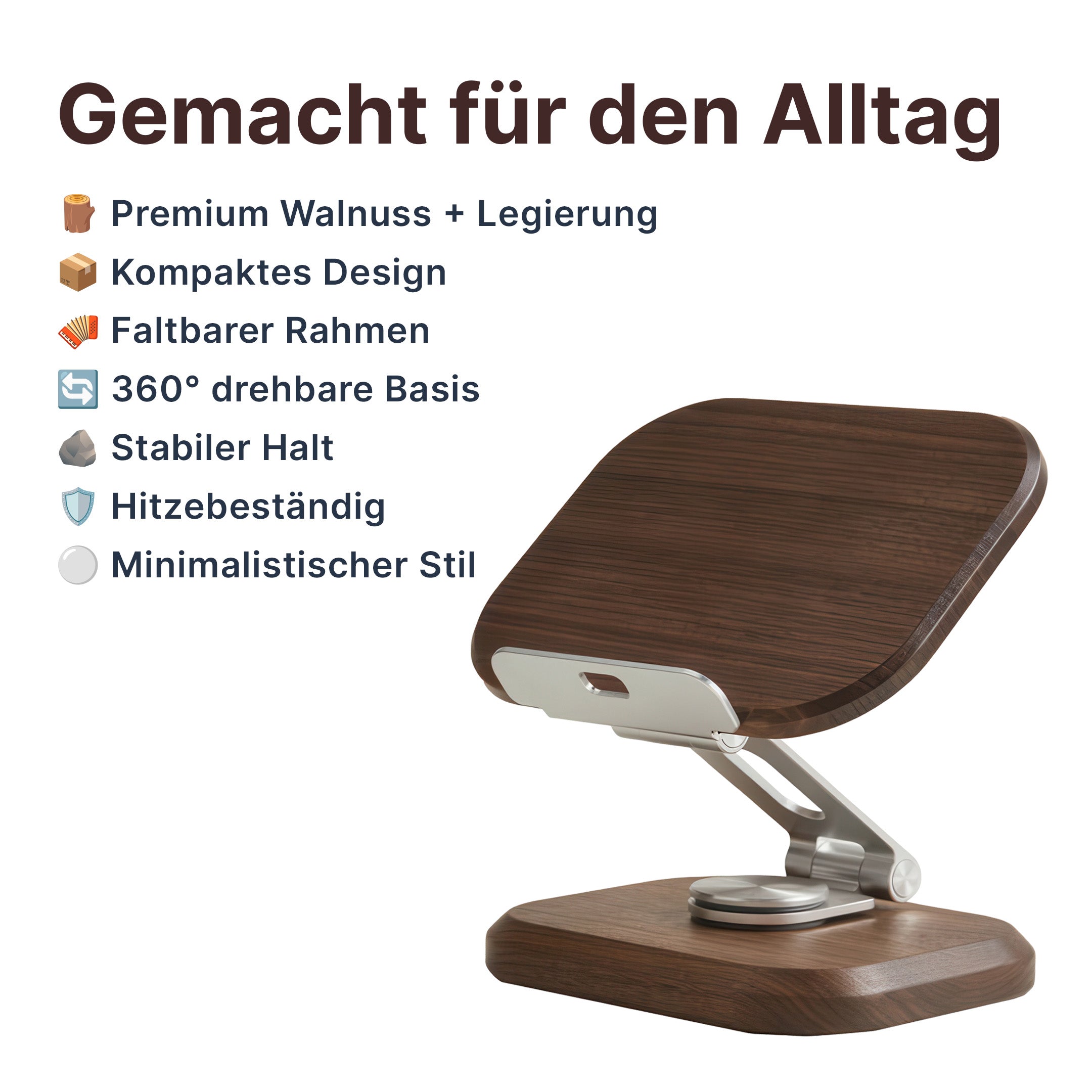 Holzständer für Handy und Tablet