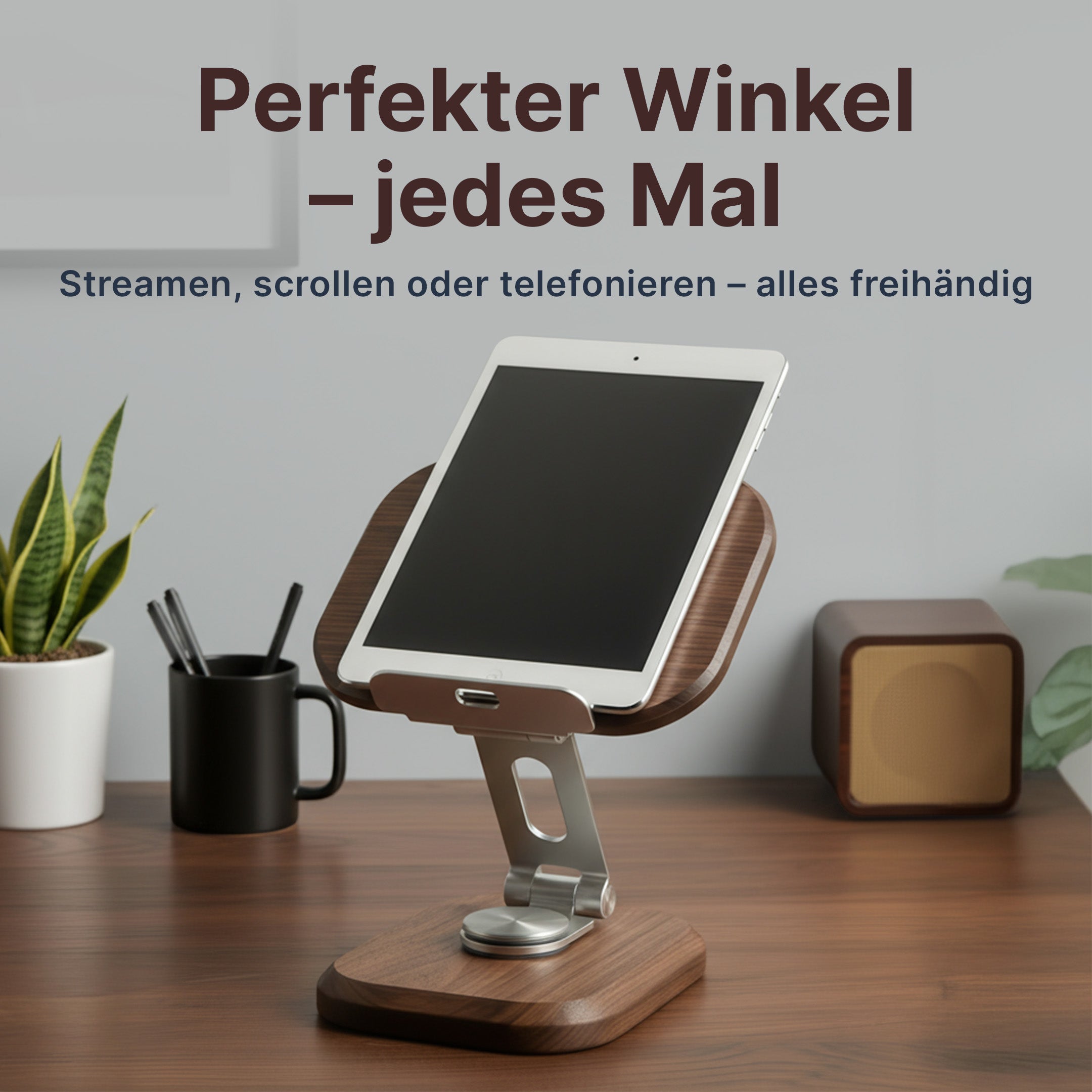 Holzständer für Handy und Tablet