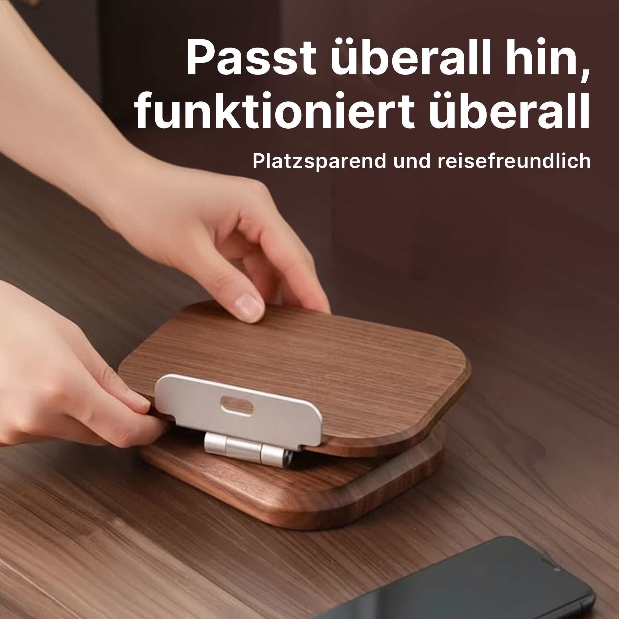 Holzständer für Handy und Tablet