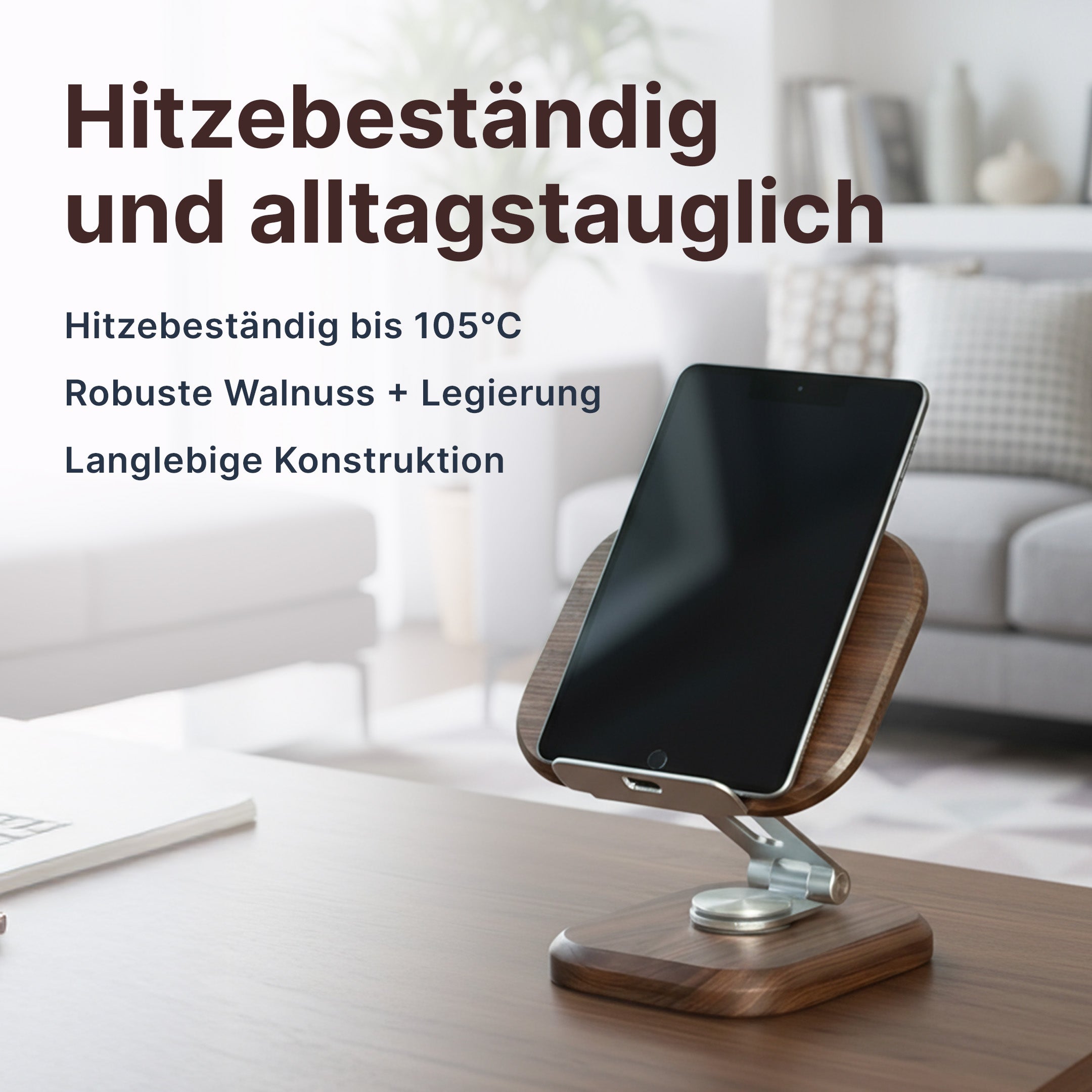 Holzständer für Handy und Tablet