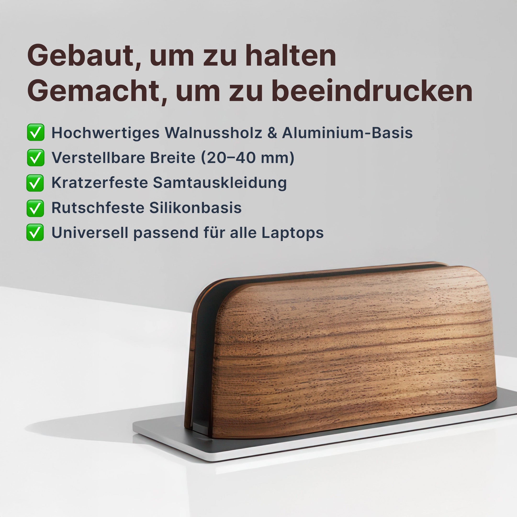 Vertikaler Laptop-Halter aus Holz