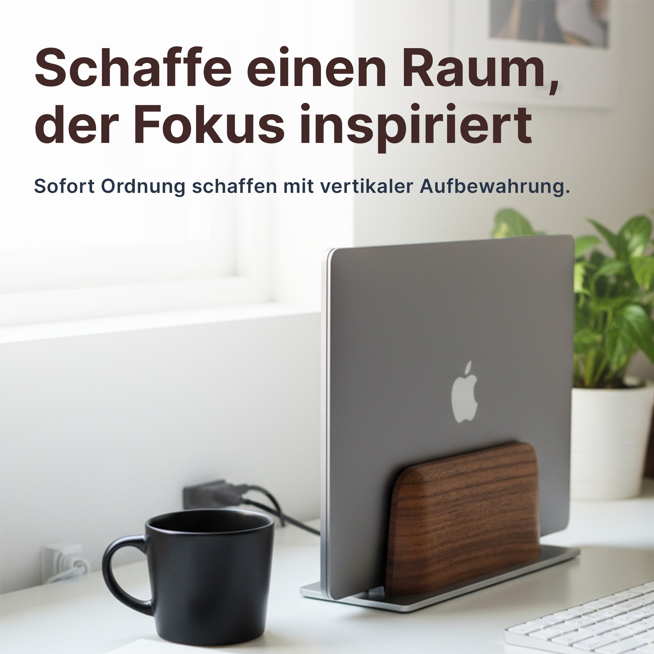 laptop aufbewahrung Vertikaler Laptop-Halter aus Holz – BlueBolt Chargers EU